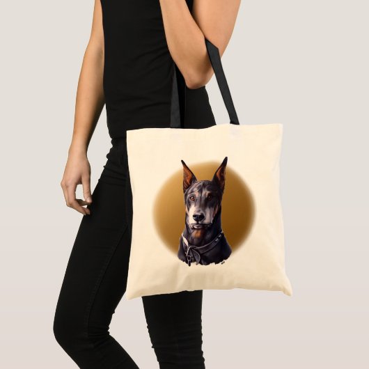 Doberman Tote Bag Maßgeschneiderte Doberman Pinsch Tragetasche (Vorderseite (Produkt))