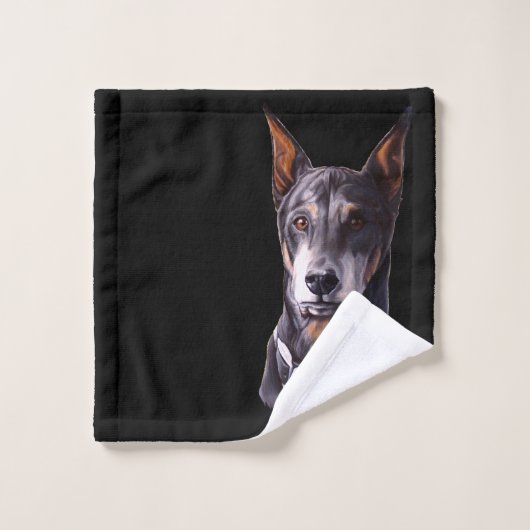 Doberman Towel Set Personalisiert Doberman Handtüc (Waschlappen)