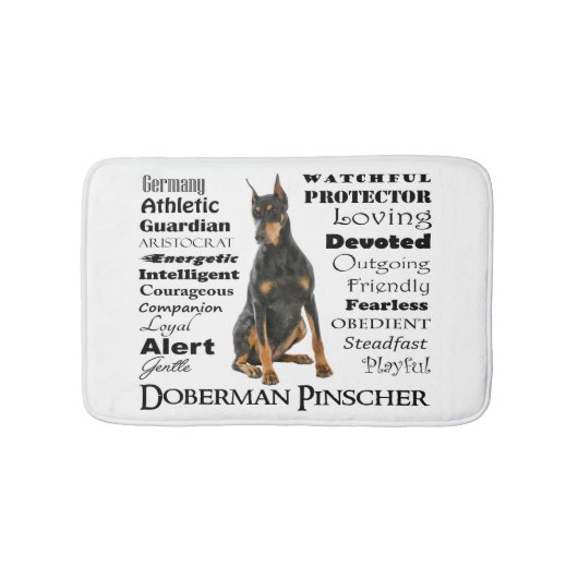 Doberman Traits Bath Mat Badematte (Vorderseite)