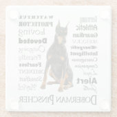 Doberman Traits Glass Untersetzer (Rückseite)
