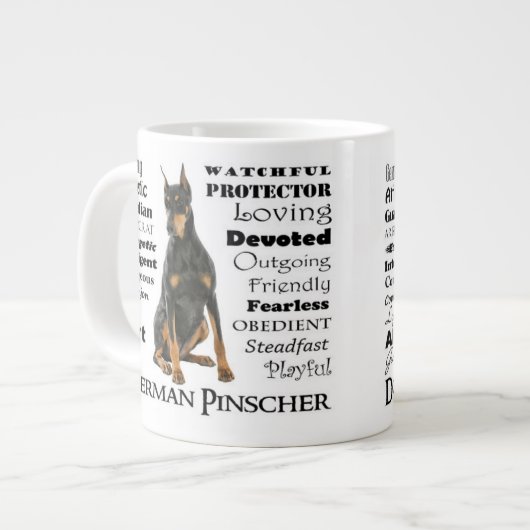 Doberman Traits Jumbo Tasse (Vorderseite Links)