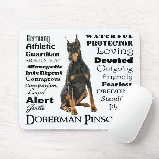 Doberman Traits Mousepad (Mit Mouse)