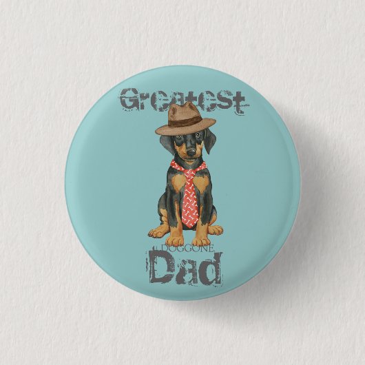 Doberman Vater Button (Vorderseite)