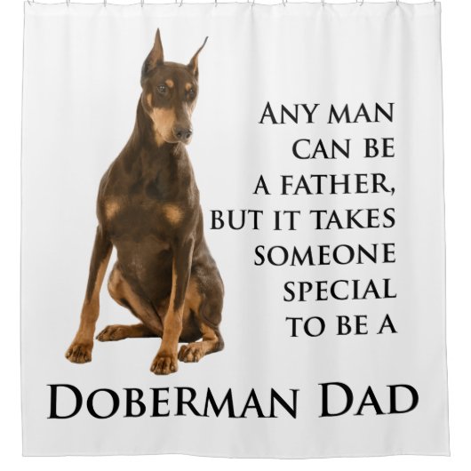 Doberman Vater Duschvorhang (Vorderseite)