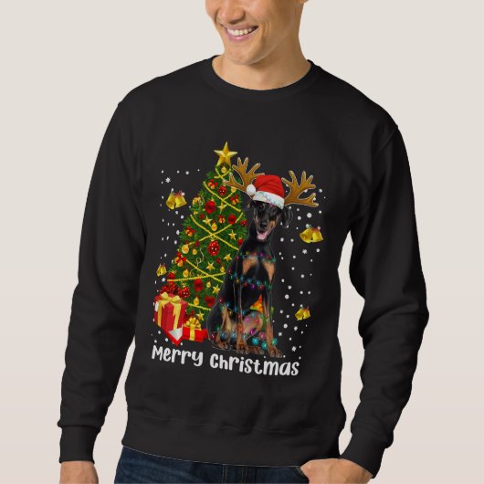 Doberman Vater Mama Weihnachten Weihnachten Weihna Sweatshirt (Vorderseite)