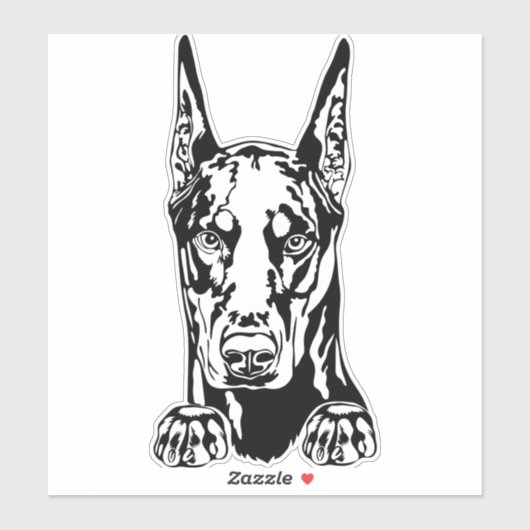 Doberman Vinyl Car Sticker (Blatt)
