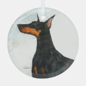 Doberman von Hevener Ornament Aus Glas (Vorderseite)