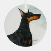 Doberman von Hevener Ornament Aus Glas (Rückseite)