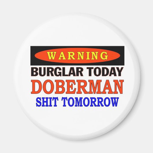 DOBERMAN WARNING MAGNET (Vorne)