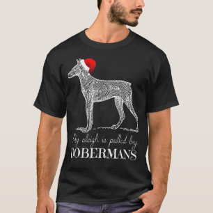 Doberman Weihnachten mein Schlitten wird von Dober T-Shirt