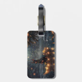 Doberman Weihnachts Feierliche Reise Gepäckanhänger (Rückseite vertikal)