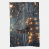 Doberman Weihnachts Feierliche Reise Geschirrtuch (Vertikal)