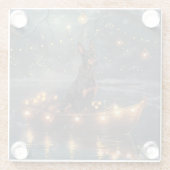 Doberman Weihnachts Feierliche Reise Glasuntersetzer (Rückseite)