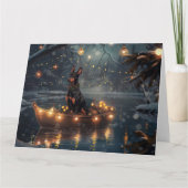 Doberman Weihnachts Feierliche Reise Karte (Vorderseite)