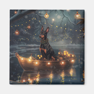 Doberman Weihnachts Feierliche Reise Magnet