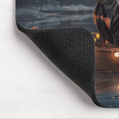 Doberman Weihnachts Feierliche Reise Mousepad (Ecke)