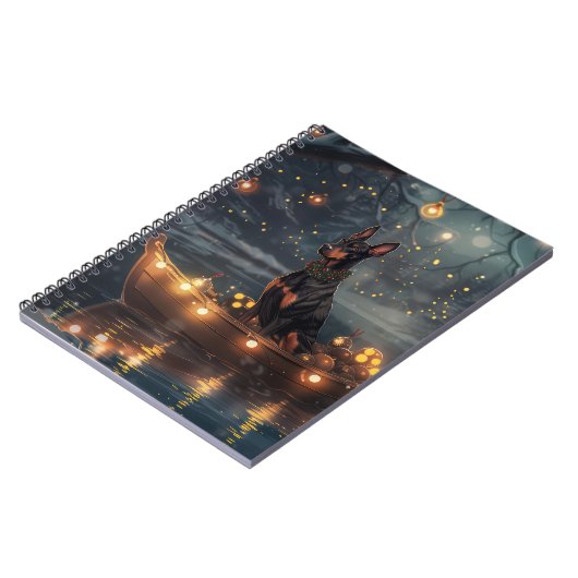 Doberman Weihnachts Feierliche Reise Notizblock (Linke Seite)