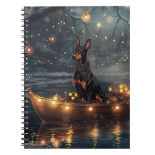 Doberman Weihnachts Feierliche Reise Notizblock