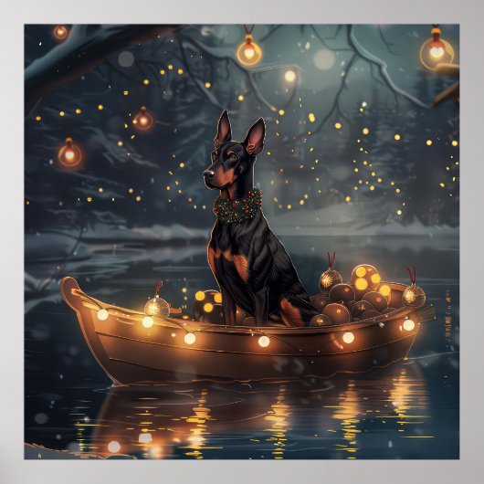 Doberman Weihnachts Feierliche Reise Poster (Vorne)