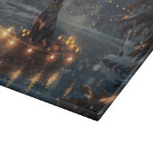 Doberman Weihnachts Feierliche Reise Schneidebrett (Ecke)