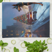 Doberman Weihnachts-Feiertage Geschirrtuch (Gefaltet)