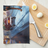 Doberman Weihnachts-Feiertage Geschirrtuch (Viertel Falte)