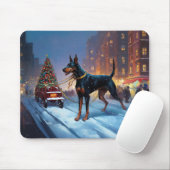 Doberman Weihnachts-Feiertage Mousepad (Mit Mouse)
