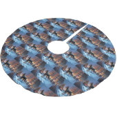 Doberman Weihnachts-Feiertage Polyester Weihnachtsbaumdecke (Schrägansicht)