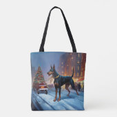 Doberman Weihnachts-Feiertage Tasche (Rückseite)