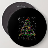 Doberman Weihnachtsbaum bedeckt durch Blitzlicht Button (Vorne & Hinten)