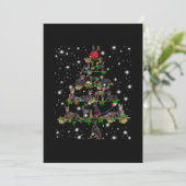 Doberman Weihnachtsbaum bedeckt durch Blitzlicht Dankeskarte (Stehend Vorderseite)