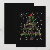 Doberman Weihnachtsbaum bedeckt durch Blitzlicht Dankeskarte (Vorne/Hinten)