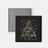Doberman Weihnachtsbaum bedeckt durch Blitzlicht Magnet (Vorderseite/Rückseite)