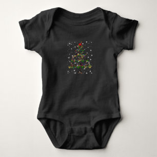 Doberman Weihnachtsbaum mit leuchtendem Licht bede Baby Strampler