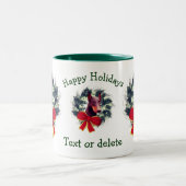 Doberman Weihnachtsfeiertag Personalisiert Zweifarbige Tasse (Mittel)