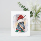 Doberman Weihnachtsgeschenke für Hunde Liebhaber Feiertagspostkarte (Stehend Vorderseite)