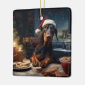 Doberman Weihnachtskekse Feiertag Keramikornament (Links)