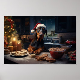 Doberman Weihnachtskekse Feiertag Poster
