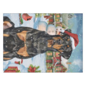 Doberman Winter Wonderland Christmas Joy Tischdecke (Vorderseite (Horizontal))