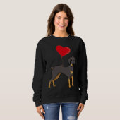 Doberman With Heart Balloon Valentines Day Love Bo Sweatshirt (Vorne ganz)