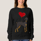 Doberman With Heart Balloon Valentines Day Love Bo Sweatshirt (Vorderseite)