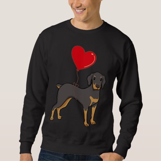 Doberman With Heart Balloon Valentines Day Love Bo Sweatshirt (Vorderseite)