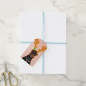 Doberman with Horns of a Deer Geschenkanhänger (Mit Garn)