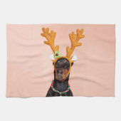 Doberman with Horns of a Deer Geschirrtuch (Horizontal)