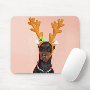 Doberman with Horns of a Deer Mousepad