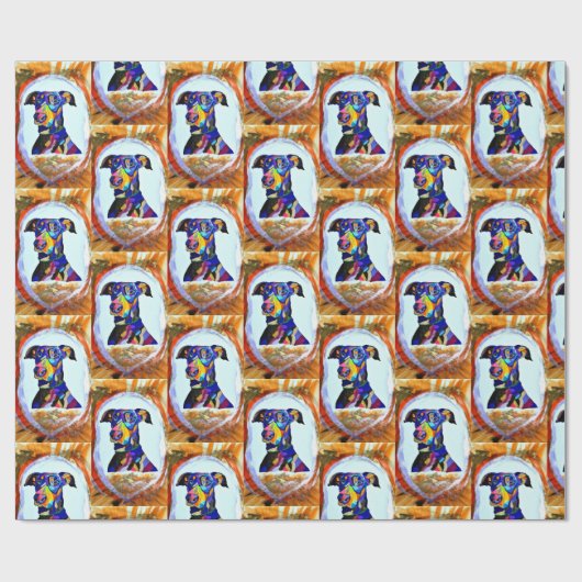 Doberman Wrapping Paper Geschenkpapier (Flach)