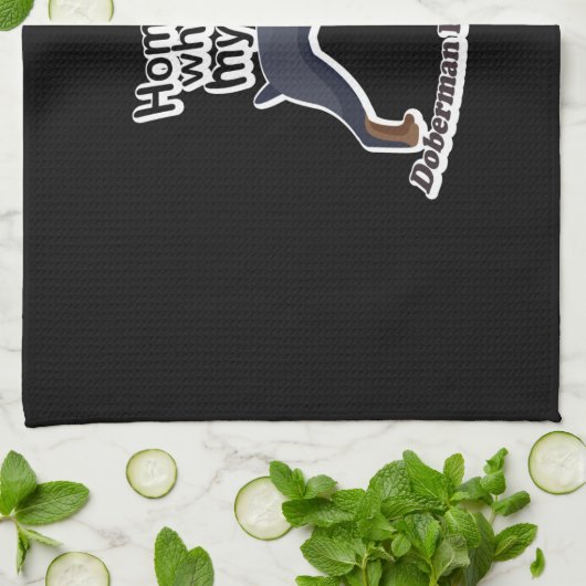 Doberman Zuhause Geschirrtuch (Gefaltet)