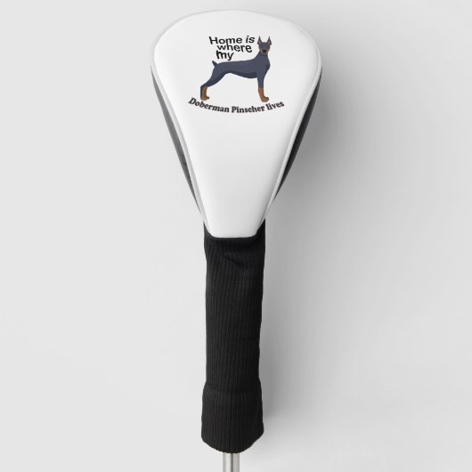 Doberman Zuhause Golf Headcover (Vorderseite)