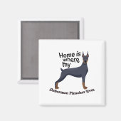 Doberman Zuhause Magnet (Vorderseite/Rückseite)