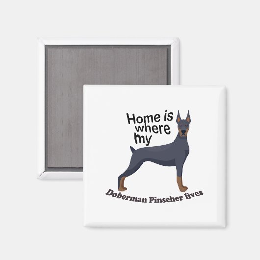 Doberman Zuhause Magnet (Vorderseite/Rückseite)